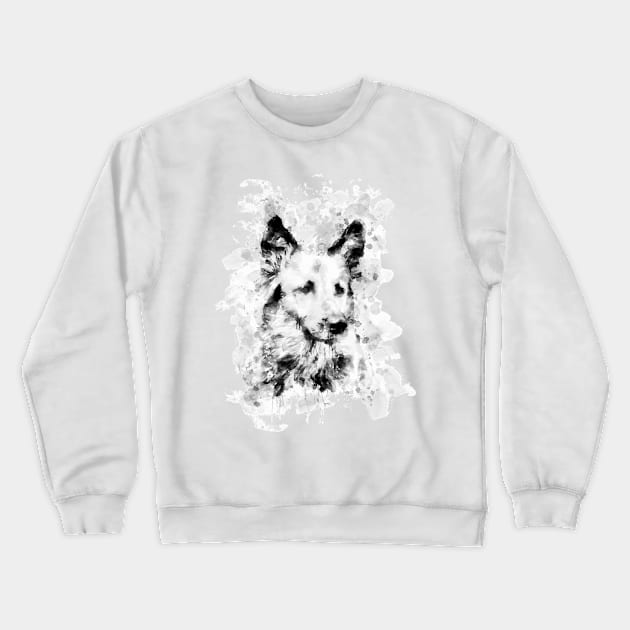 German Shepherd Head , A watercolor of German Shepard, German Shepherd painting, German Shepherd portrait Crewneck Sweatshirt by Ryan Rad